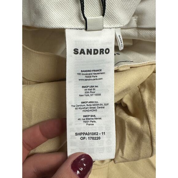 Sandro Paris Linen Viscose Suit Trousers Beige Women’s Size FR 38 / US 6 - Picture 5 of 8